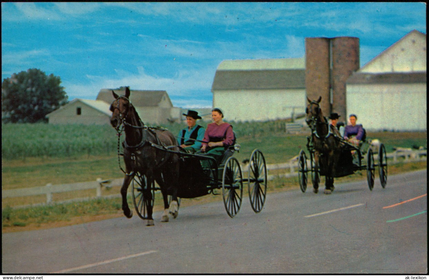 .USA United States Of America Two AMISH Courting Buggies  USA Amerika 1970 - Otros & Sin Clasificación