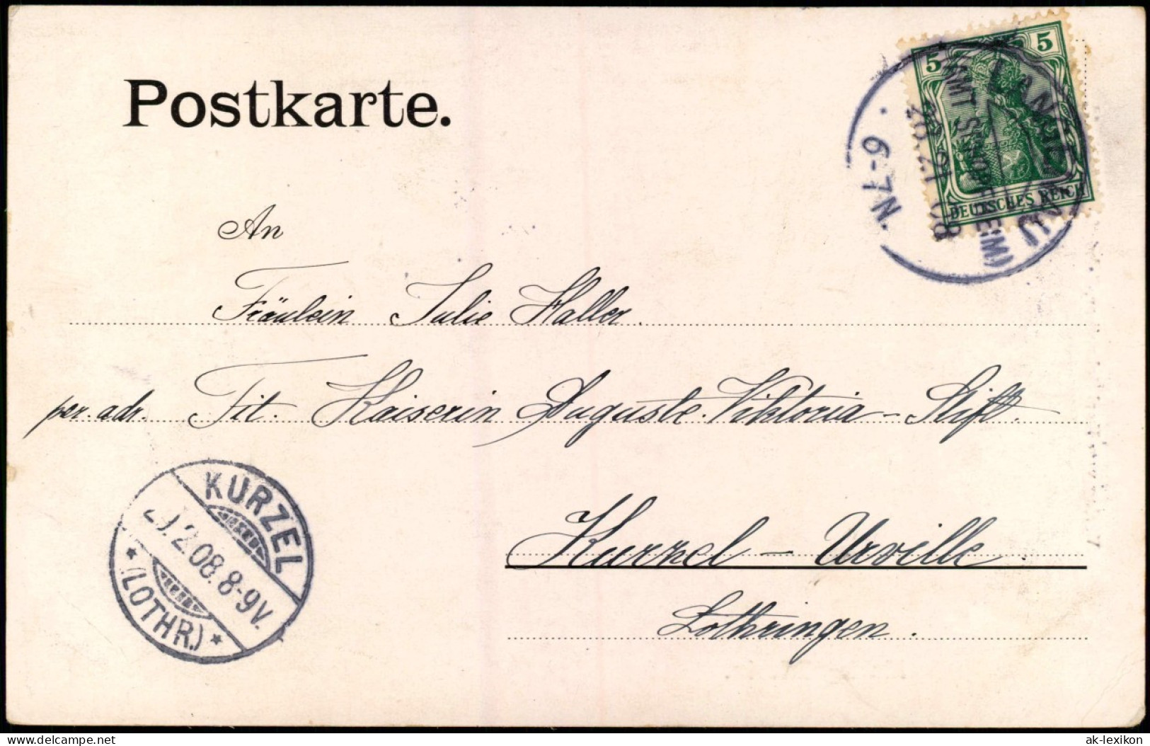 Schopfheim Trachten Frau "Markgräflerin" 1908   Gelaufen Mit Stempel LANGENAU - Schopfheim