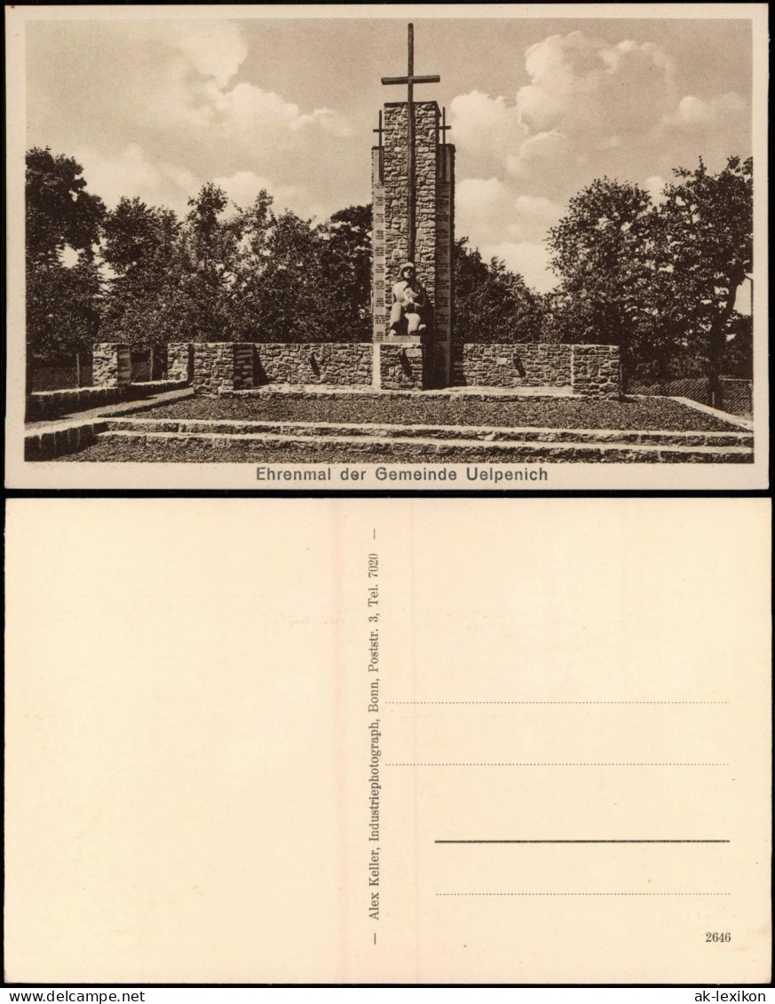Ansichtskarte Ülpenich-Zülpich Ehrenmal Der Gemeinde Uelpenich 1920 - Zuelpich