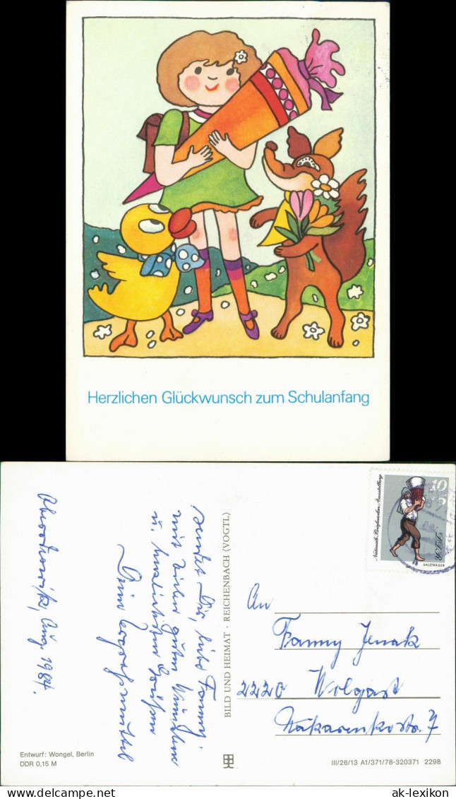 Glückwunsch Schulanfang Einschulung DDR Karte Zum Schulanfang 1984 - Einschulung