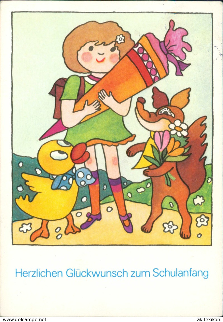 Glückwunsch Schulanfang Einschulung DDR Karte Zum Schulanfang 1984 - Premier Jour D'école