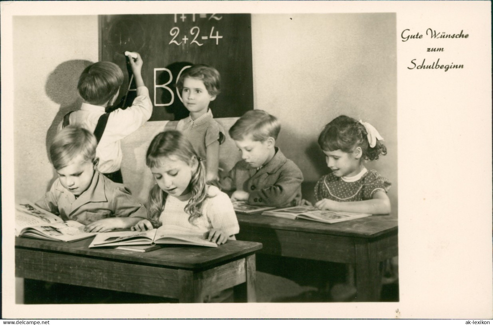 Glückwunsch Schulanfang Einschulung DDR Karte Kinder In Der Schule 1959 - Premier Jour D'école