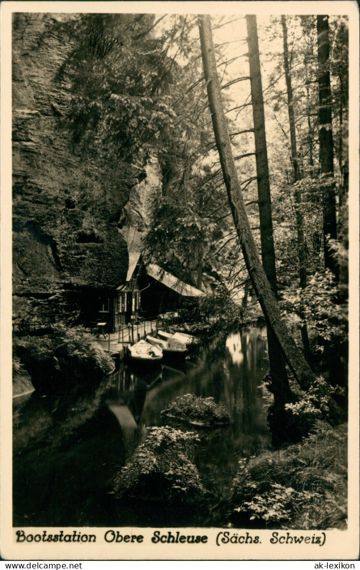 Hinterhermsdorf-Sebnitz Bootsstation Obere Schleuse (Sächs. Schweiz)  1960 - Hinterhermsdorf