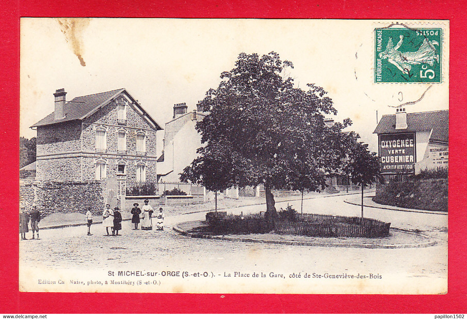 F-91-Saint Michel Sur Orge-01A01  St Michel Sur Orge, La Place De La Gare, Côté De Ste Geneviève Des Bois, Cpa  - Saint Michel Sur Orge