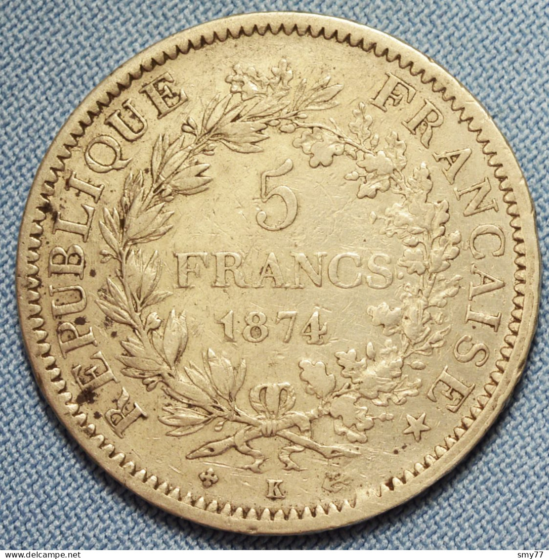 France • 5 Francs • 1874 K   (Bordeaux) • Hercule IIIe République • [24-352] - 5 Francs