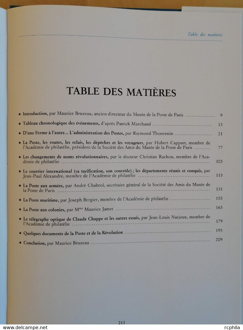 RC 27214 LA POSTE DURANT LA RÉVOLUTION ( 1789 - 1799 ) ÉDITIONS DU MUSÉE DE LA POSTE - Prefilatelie