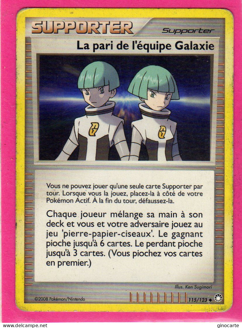 Carte Pokemon 2008 Diamant Et Perle Tresor Mysterieux 115/123 La Pari Equipe Galaxie Occasion - Diamond & Pearl 