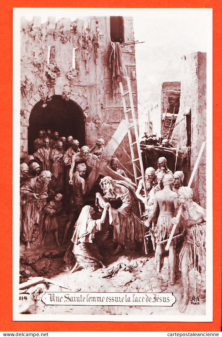 13565 / Vie Du CHRIST N° 66-SAINTE FEMME Essuie La FACE De JESUS Sculptographie MASTROIANNI 1910s Photo-Bromure NOYER - Mastroianni