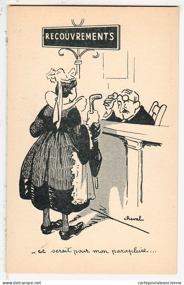 13603 / Illustration CHEVAL Humour RECOUVREMENTS Ce Serait Pour Mon Parapluie 1920s SOUTIEN FRATERNEL Des P.T.T - Cheval