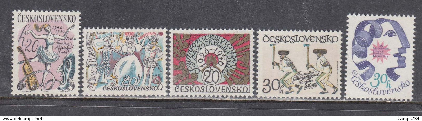 Czechoslovakia 1976 - Cultural Anniversaries, Mi-Nr. 2314/18, MNH** - Neufs