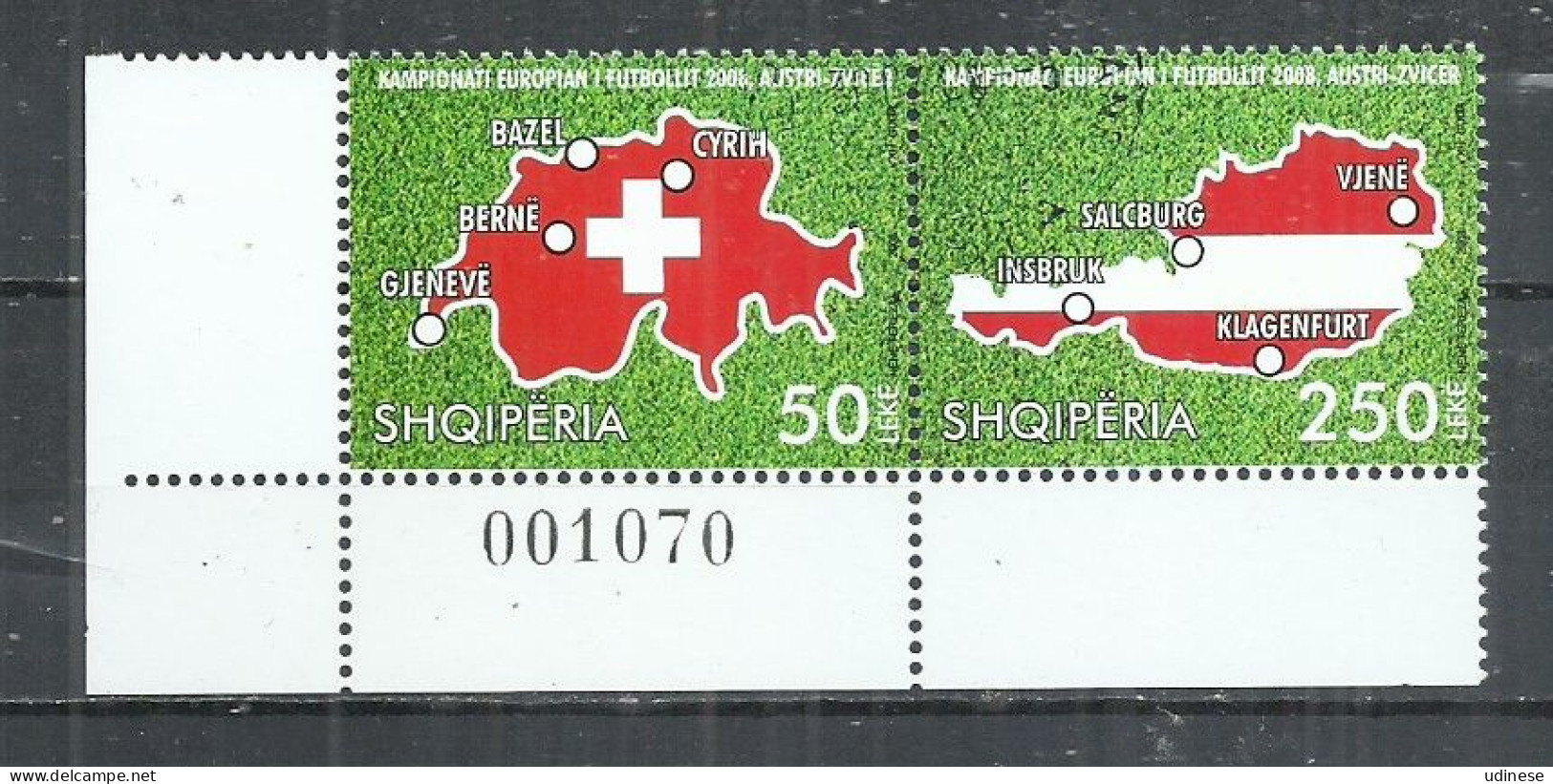 ALBANIA 2008 - EUROPEAN FOOTBALL CHAMPIONSHIP - CPL. SET SE-TENANT - MNH MINT NEUF NEU NUEVO - Europees Kampioenschap (UEFA)