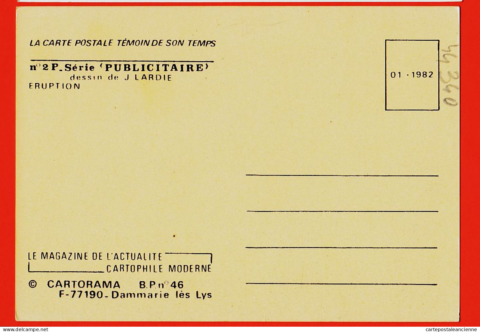 13581 / Peu Commun Dessin De LARDIE Série Publicitaire ERUPTION 03-1982 CARTORAMA N°2P - Lardie