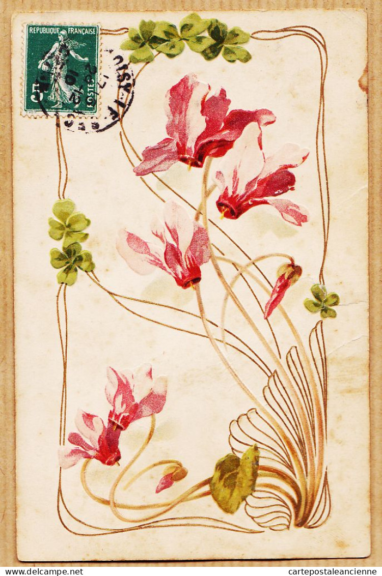 13597 / Carte-Relief Embossée Illustrateur Style ART-DECO Decor Fleurs 1900s De BERRANGER à Berthe LAUNOIS Mertrud - Before 1900