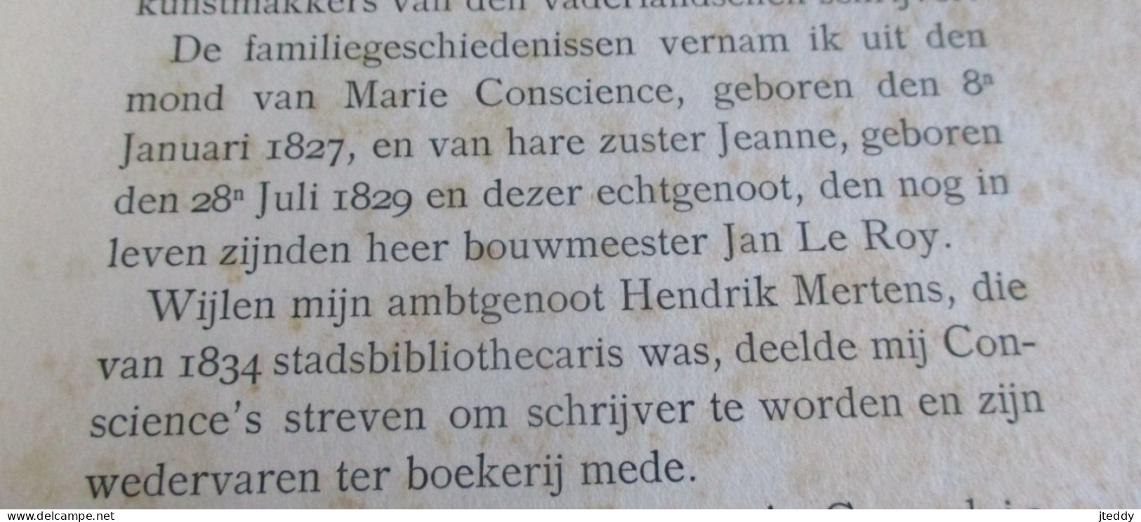 Oud  Boek  Zeldzaam  1913  DE  OUDERS VAN  CONCIENCE  Door F . JOS .  VAN DEN  BRANDEN   ANTWERPEN - Antique