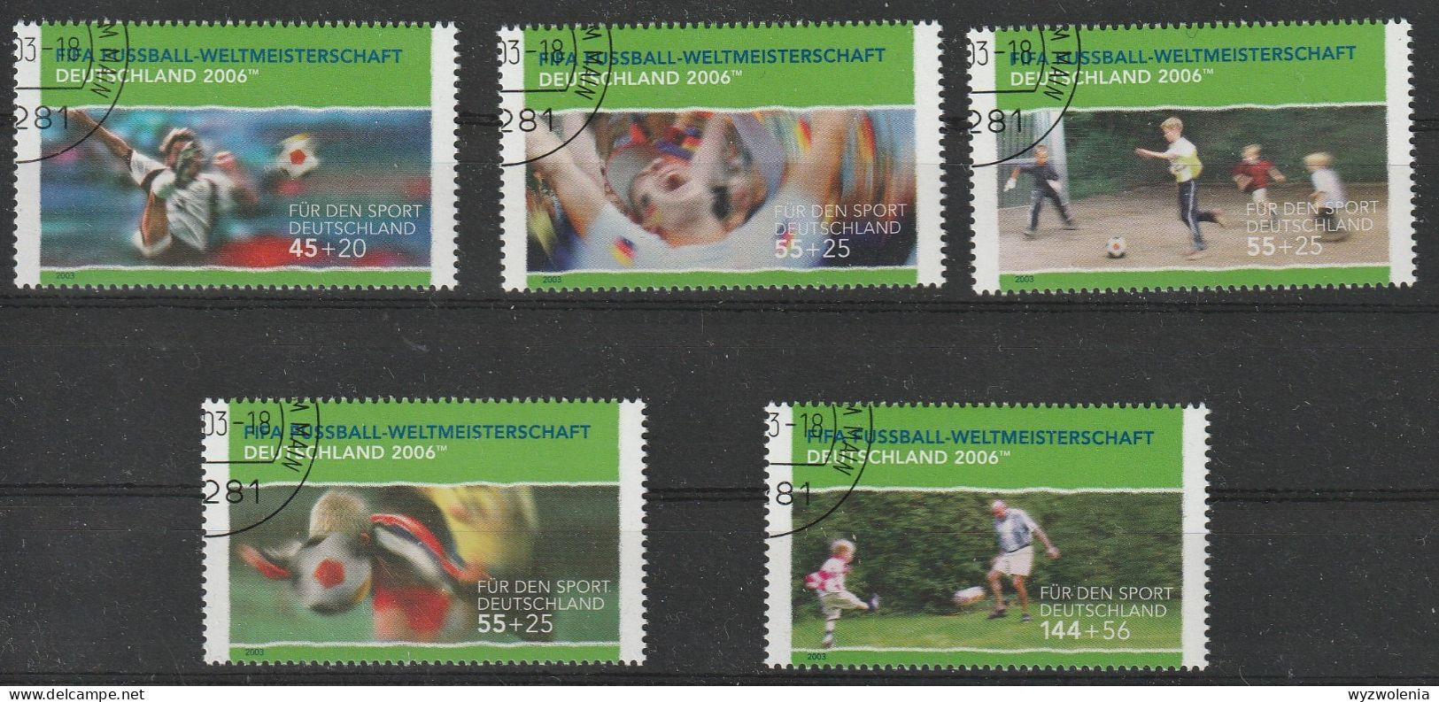 D 1729) BRD 2003 Mi# 2324-28 O: Fußball-WM 2006, Szenen, 'Sommermärchen' - 2006 – Deutschland