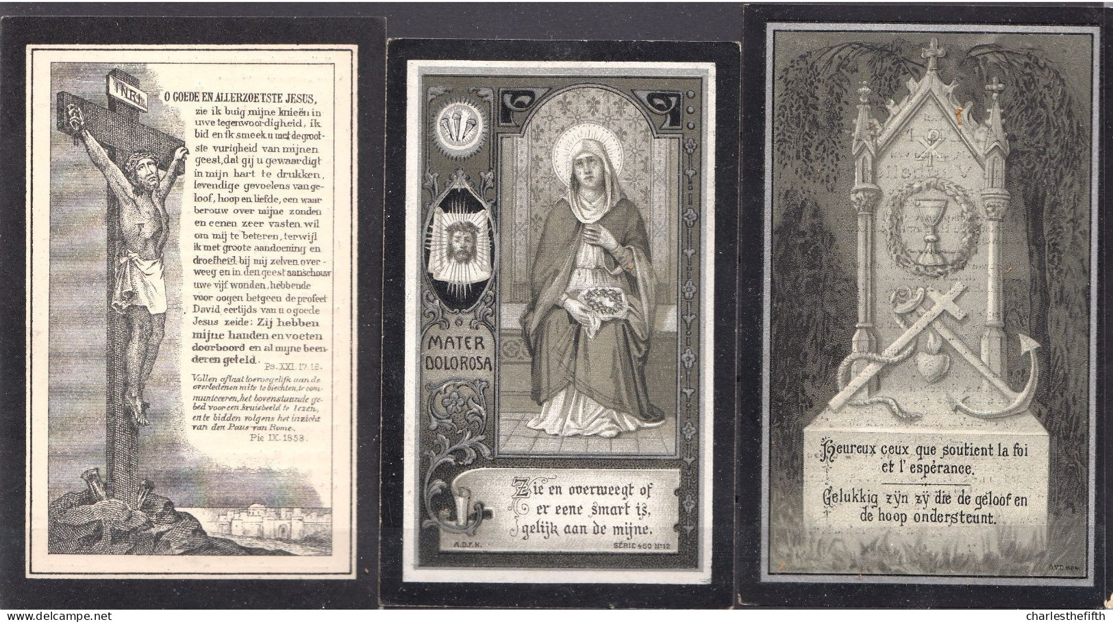 3 X DOODSPRENTJE FAMILIE DE MULDER Van AUWEGEM - IMAGE DE DECES 3 X - Images Religieuses