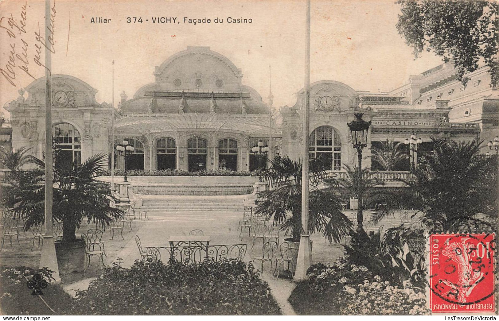 FRANCE - Vichy - Façade Du Casino - Jardin - Carte Postale Ancienne - Vichy