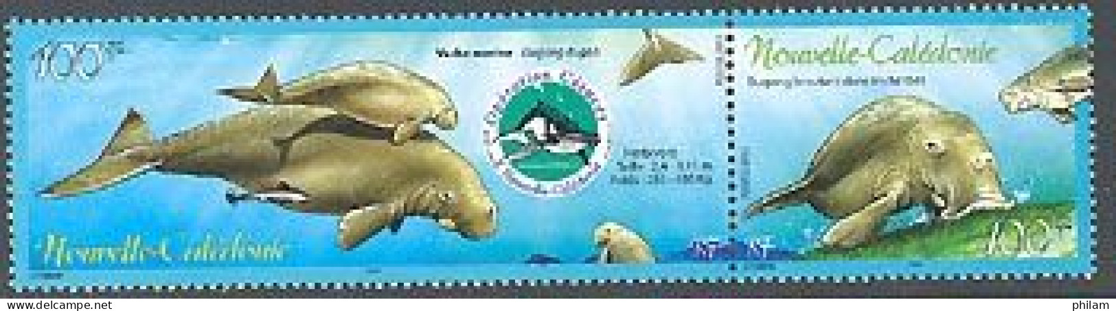 NOUVELLE CALEDONIE 2003 - Les Cétacés-diptyque- Le Dugong- 2 V. - Dolphins