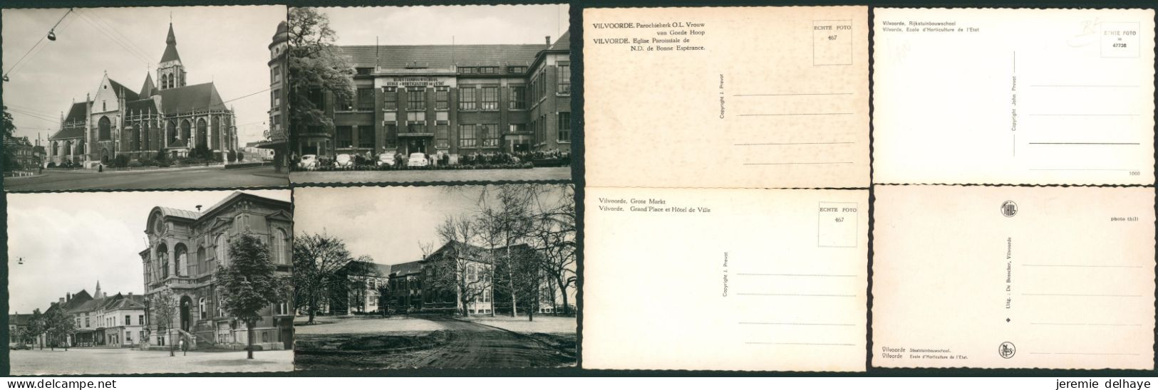 Carte Postale - Vilvorde : Lot De 7 CPSM Neuve TB // église, école, Grand'place, Bonjour. - Vilvoorde