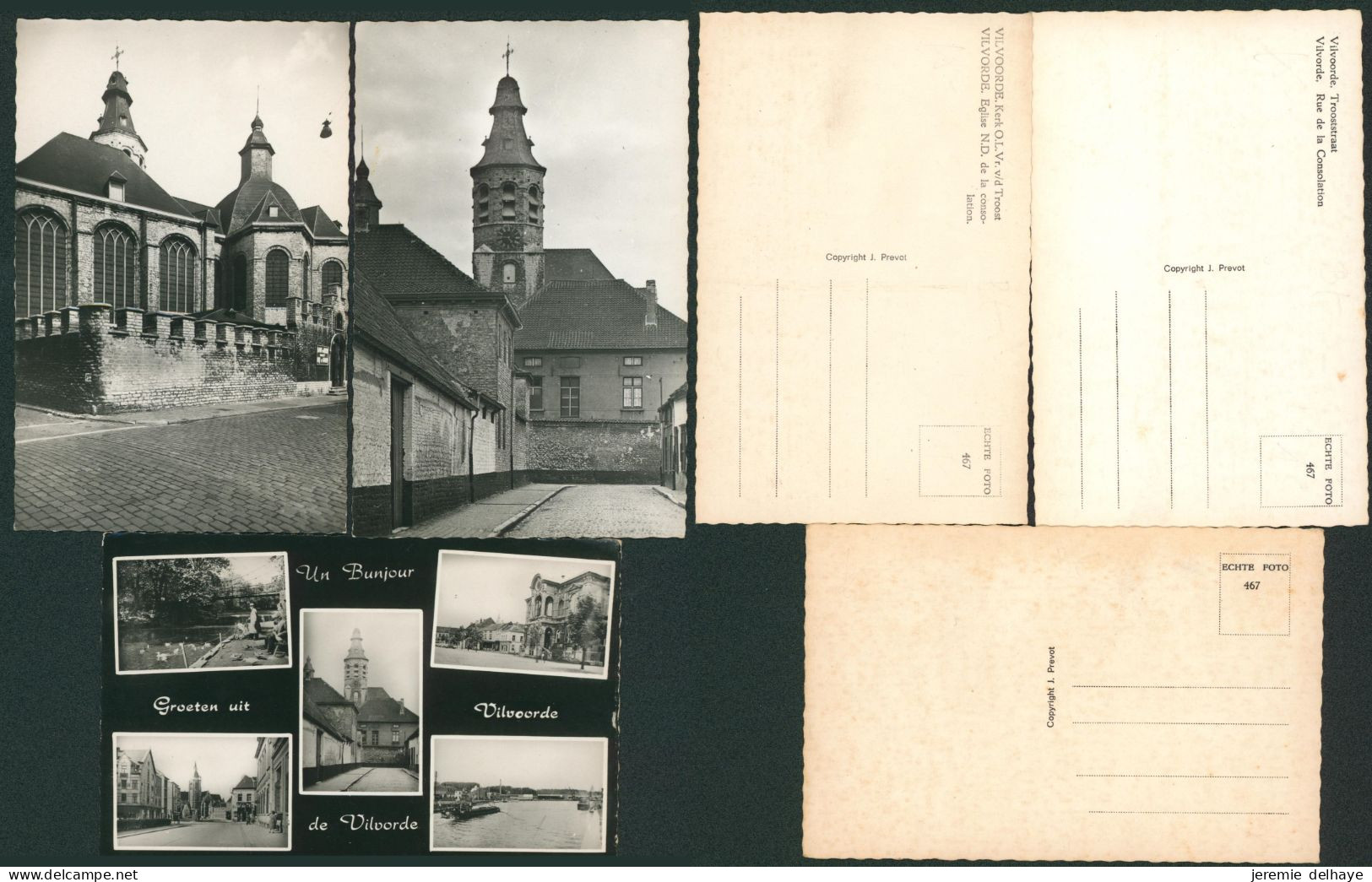 Carte Postale - Vilvorde : Lot De 7 CPSM Neuve TB // église, école, Grand'place, Bonjour. - Vilvoorde