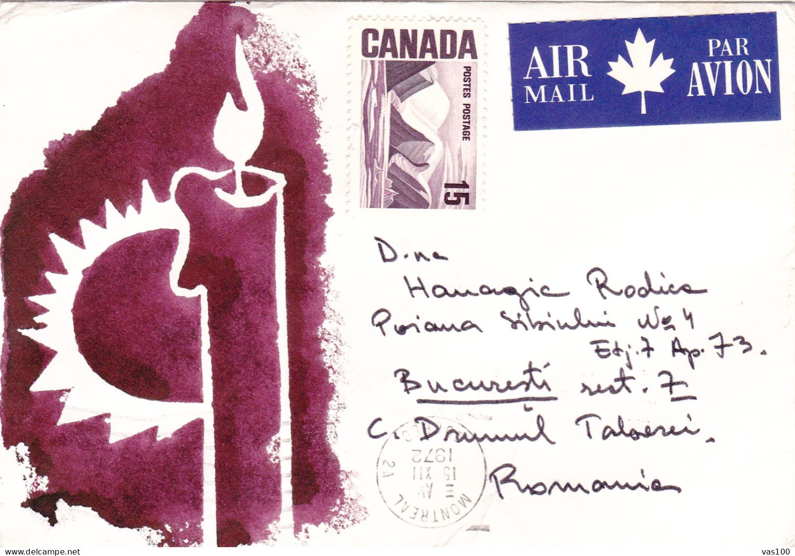 HISTORICAL DOCUMENTS  STANS  POSTA STATIONERY1972 CANADA TO ROMANIA - Covers & Documents