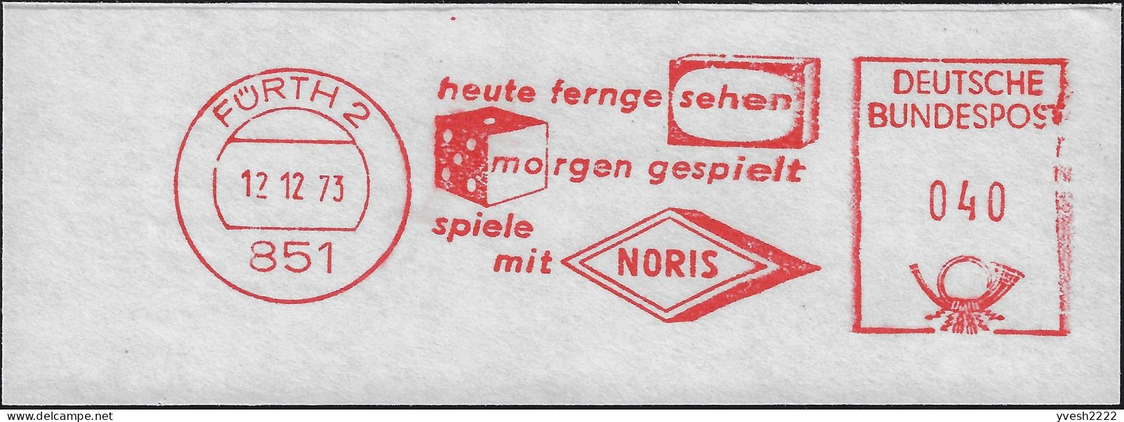 Allemagne Fédérale 1973. Empreinte De Machine à Affranchir. Télévision, Dé - Zonder Classificatie