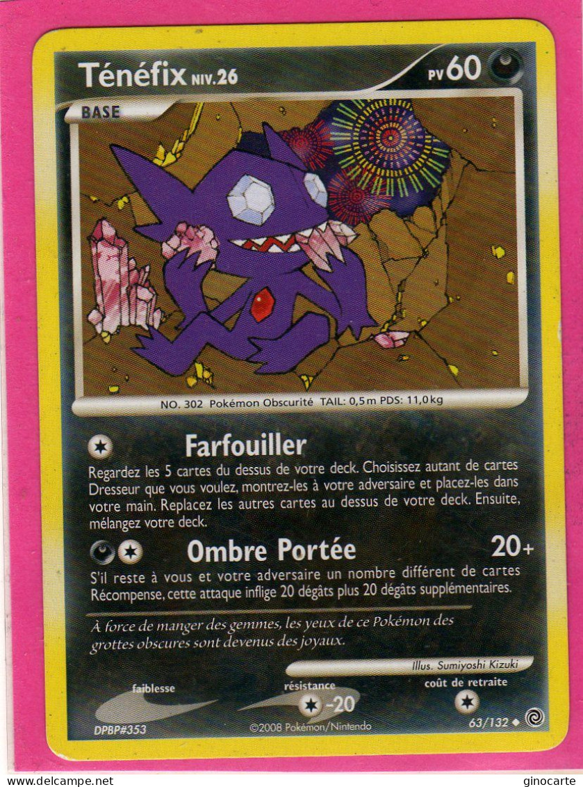 Carte Pokemon 2008 Diamant Et Perle Merveilles Secretes 63/132 Tenefix 60pv Occasion - Diamond & Pearl 