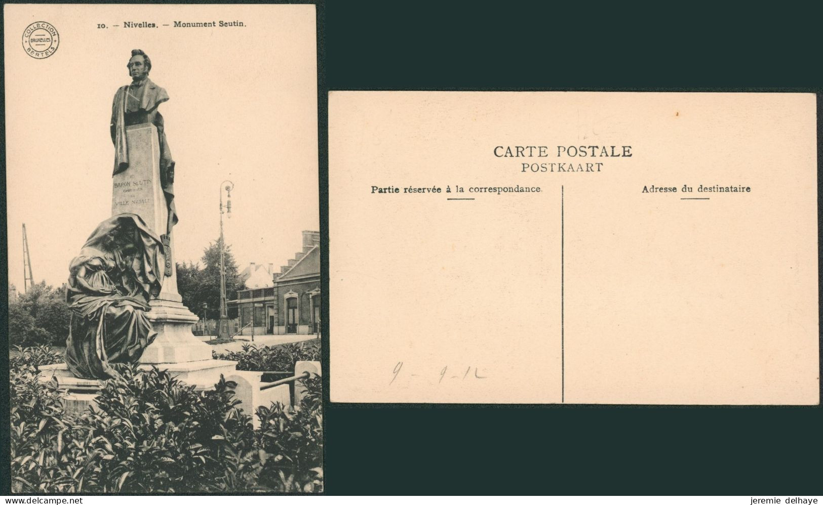 Carte Postale - Nivelles : Monument Seutin (H. Bertels N°10) - Nijvel