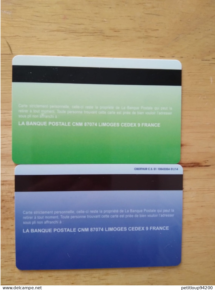 2 CARTES BANCAIRES  *Livret A  *Livret De Developpement Durable  LA BANQUE POSTALE - Schede Bancarie Uso E Getta