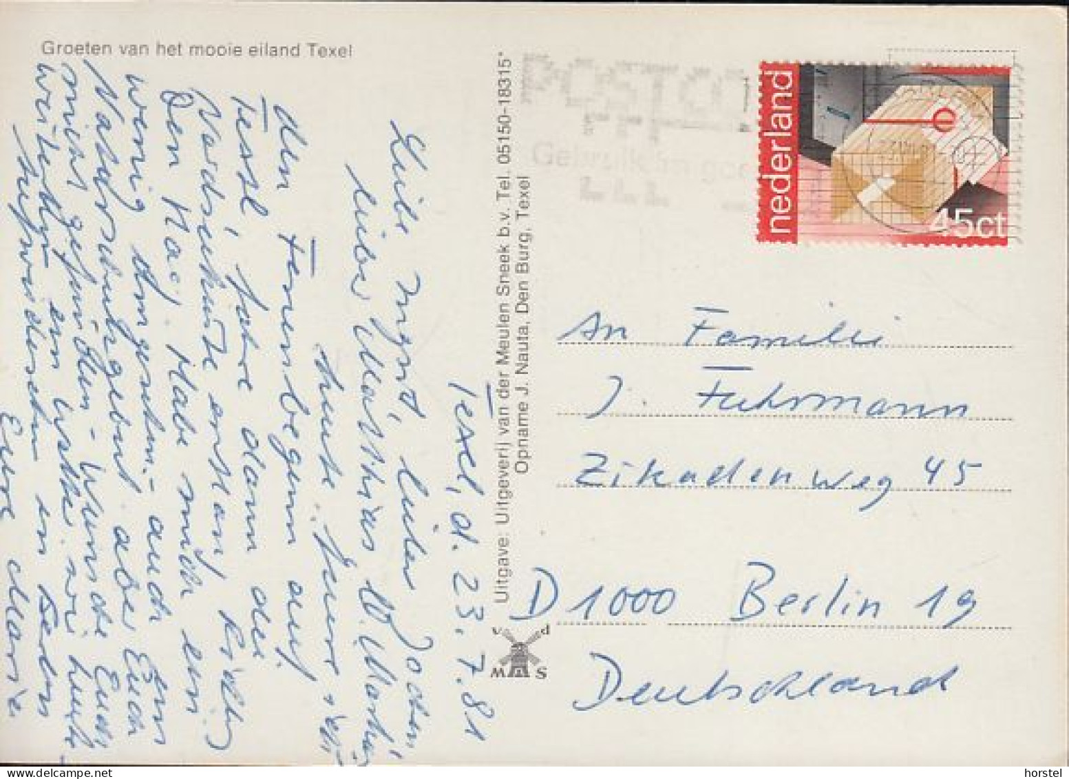 Netherland - Texel - Leuchtturm - Lighthouse - Nice Stamp - Texel