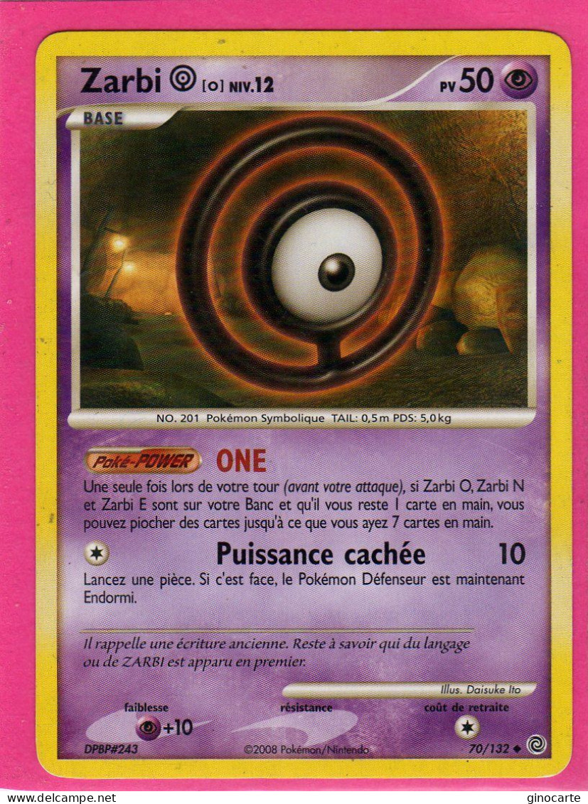 Carte Pokemon 2008 Diamant Et Perle Merveilles Secretes 70/132 Zarbi 50pv Bon Etat - Diamant Und Perl