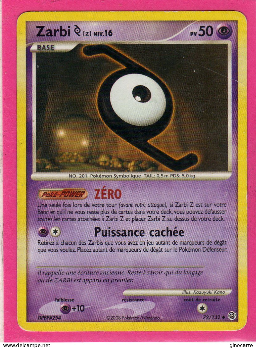 Carte Pokemon 2008 Diamant Et Perle Merveilles Secretes 72/132 Zarbi 50pv Occasion - Diamond & Pearl 