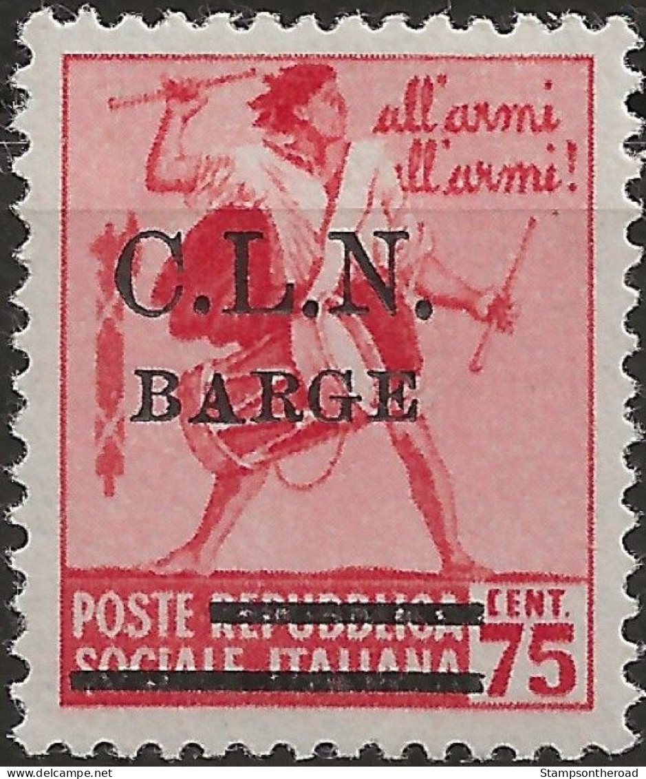 CLNBA5L - 1945 RSI / Barge, Sassone Nr. 5, Francobollo Nuovo Con Traccia Di Linguella */ - National Liberation Committee (CLN)