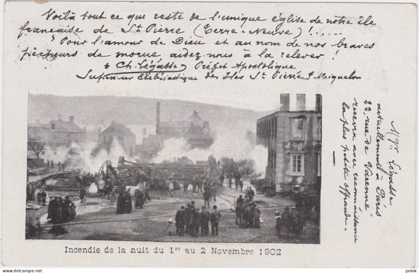 Bu – Cpa Saint Pierre (Terre Neuve) Incendie De La Nuit Du 1er Au 2 Novembre 1902 - Sonstige & Ohne Zuordnung