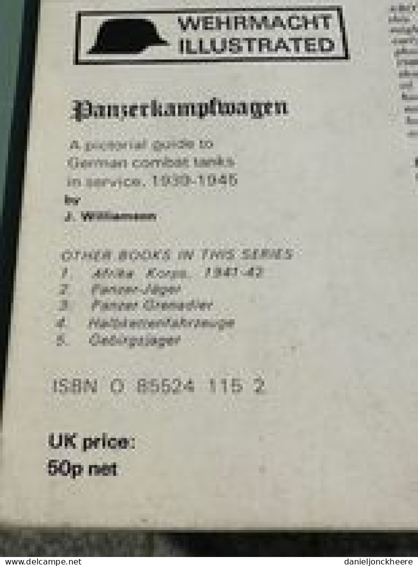 Panzerkampfwagen German Combat Tanks Almark Publications N° 6 1939 1945 Wehrmacht Illustrated 1973 - Englisch