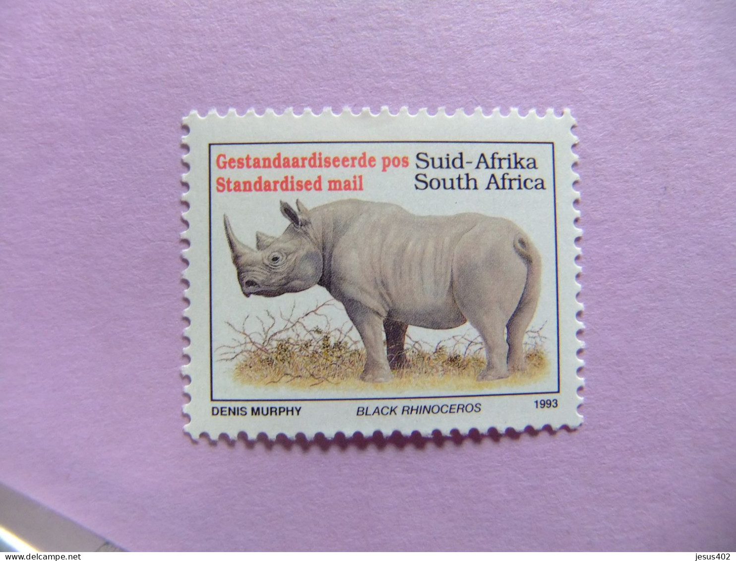 48 AFRICA DEL SUR / RSA 1996 / BLACK RHINOCEROS / YVERT 813 A  MNH - Nuovi