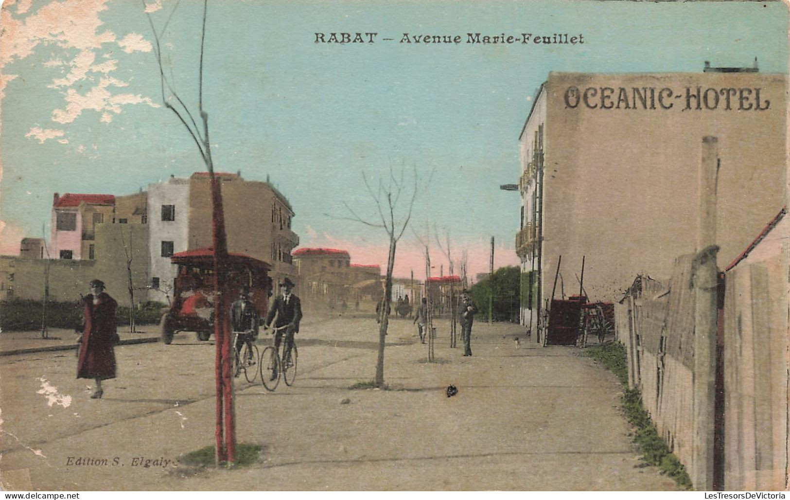 MAROC - Rabat - Avenue Marie Feuillet - Oceanic Hotel - Colorisé - Carte Postale Ancienne - Rabat