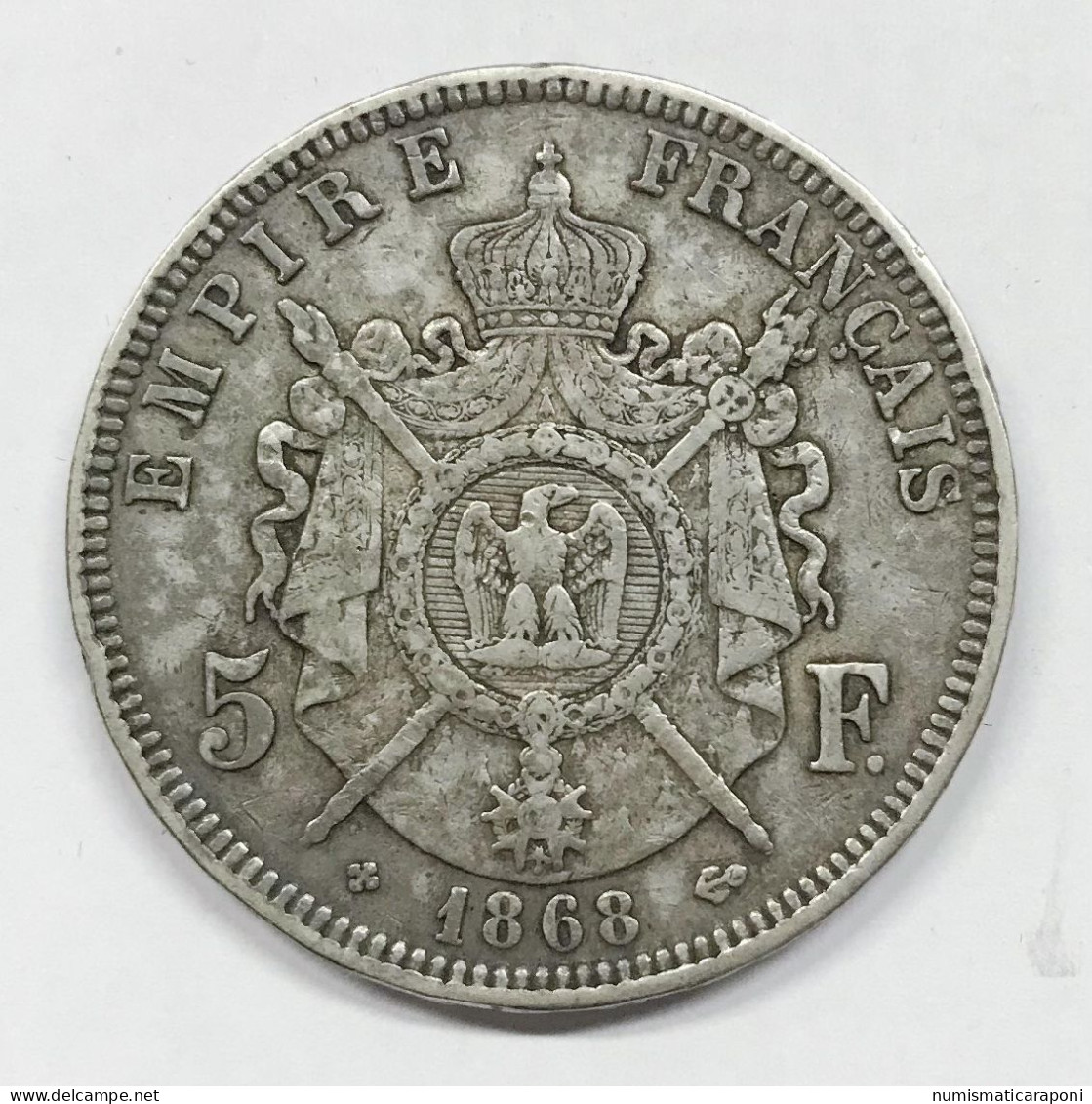 France Francia NAPOLEONE III 5 FRANCHI FRANCS 1868 Bb E.1482 - 5 Francs