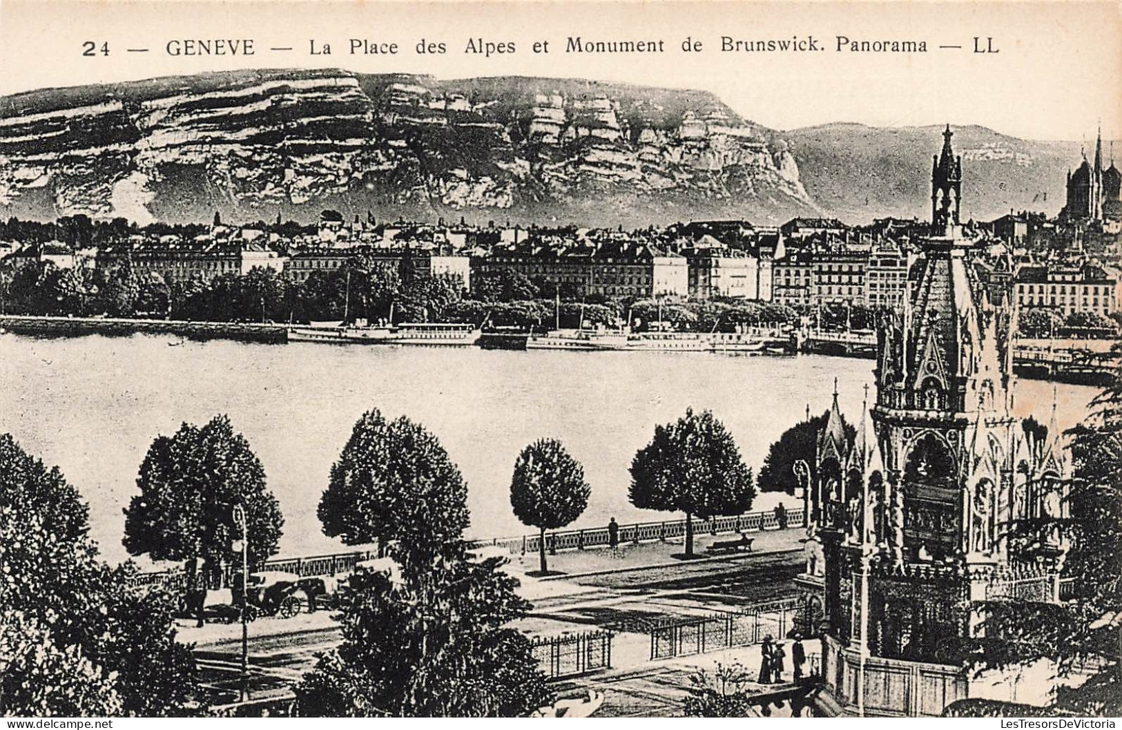 SUISSE - Geneve - La Place Des Alpes Et Monument De Brunswick - Panorama - LL - Carte Postale Ancienne - Genève