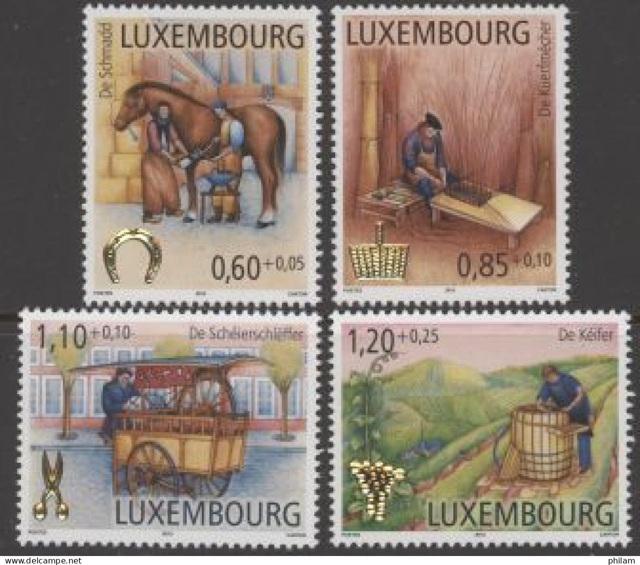 LUXEMBOURG 2010 - Métiers D'antan - 4 T. - Unused Stamps