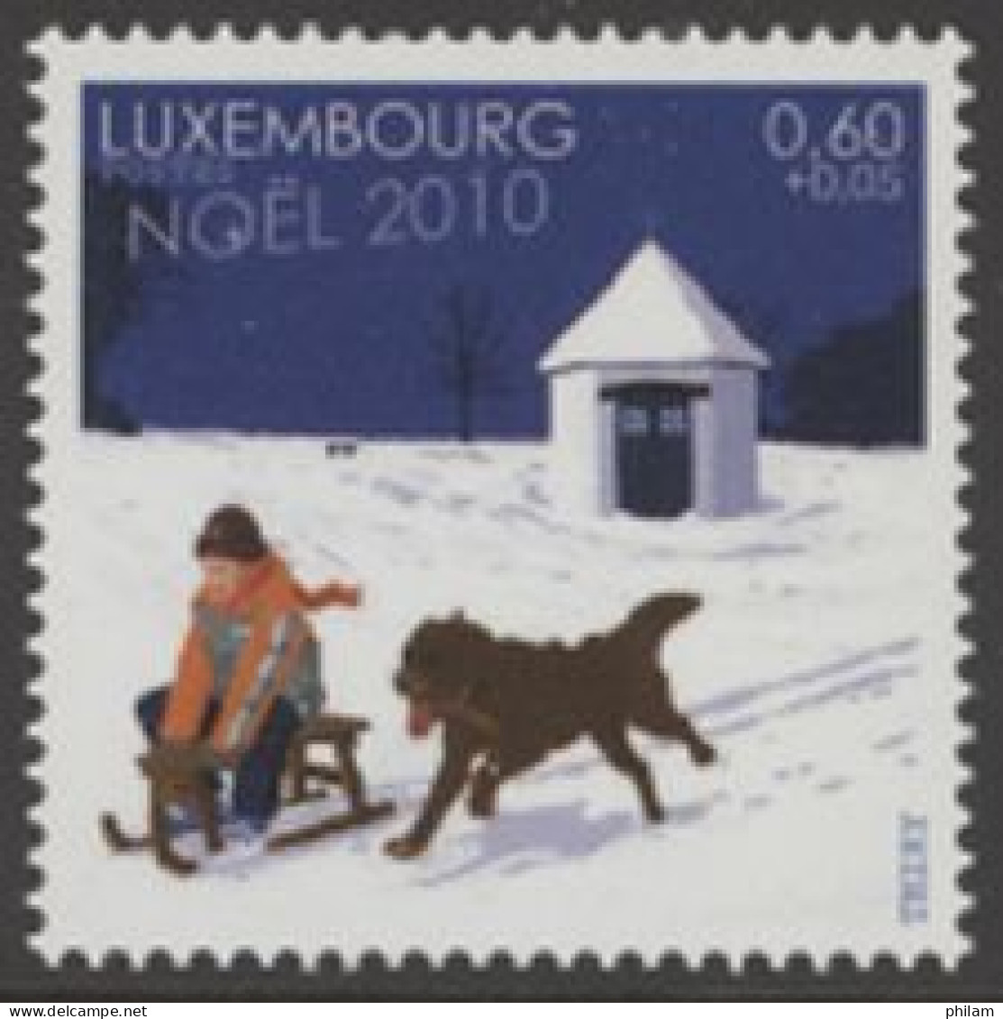 LUXEMBOURG 2010 - Noël Paysage Et Chien - 1 T. - Unused Stamps