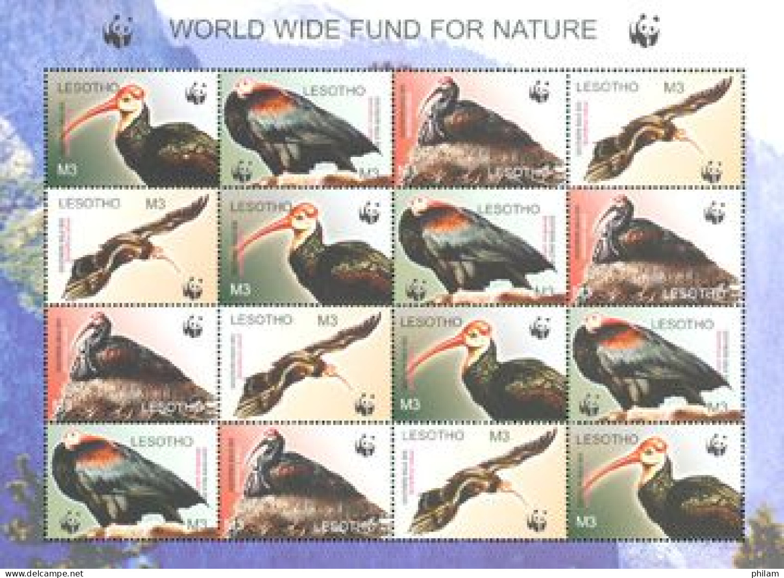 LESOTHO 2004 - W.W.F. - Southern Bald Ibis - Feuillet De 4 Séries - Unused Stamps