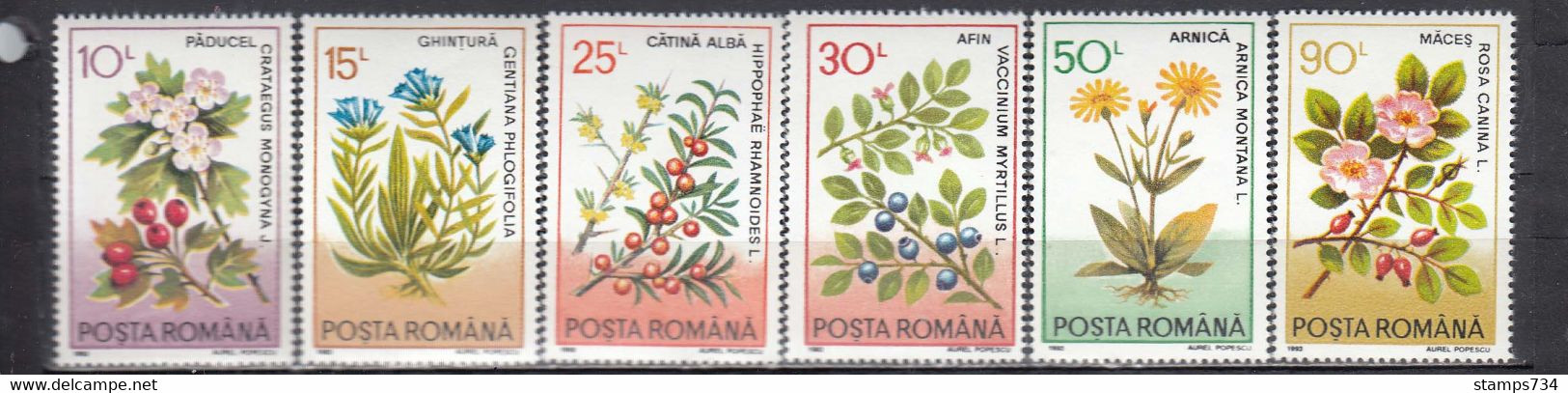 Romania 1993 - Medicinal Plants, Mi-Nr. 4866/71, MNH** - Ungebraucht