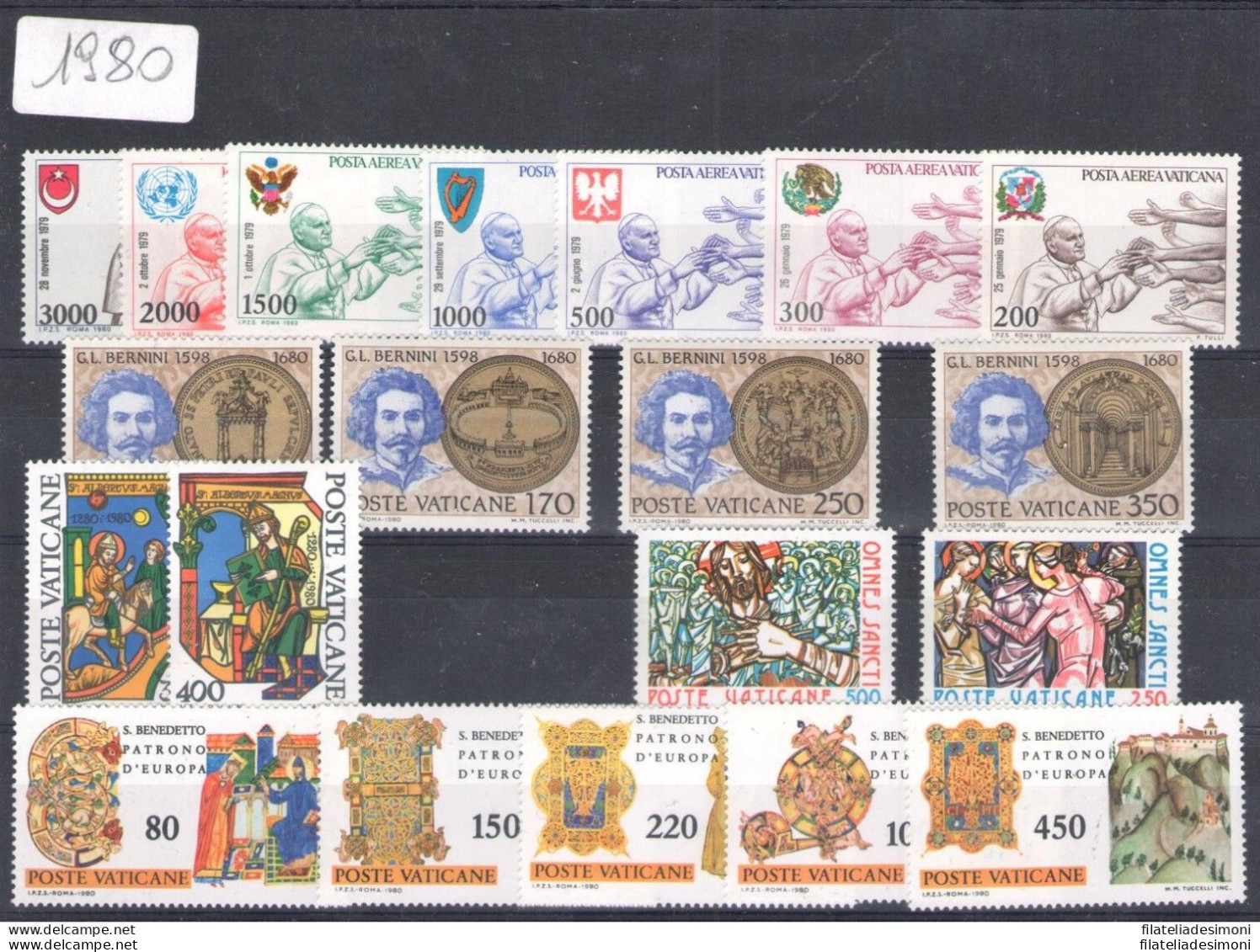 1980 Vaticano, Francobolli Nuovi,  Annata Completa , 20 Valori - MNH** - Años Completos