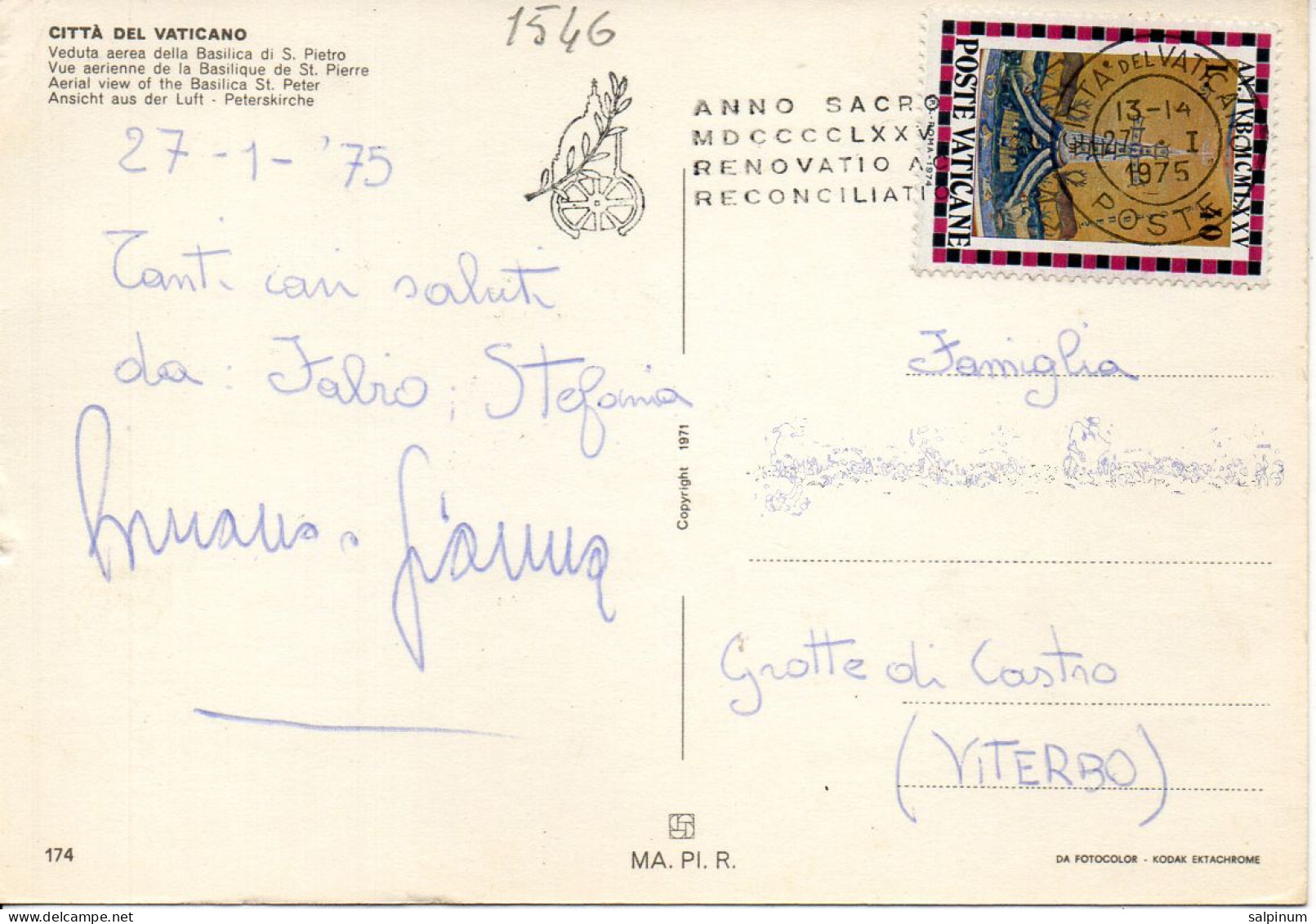 Philatelic Postcard With Stamps Sent From VATICAN CITY STATE To ITALY - Brieven En Documenten