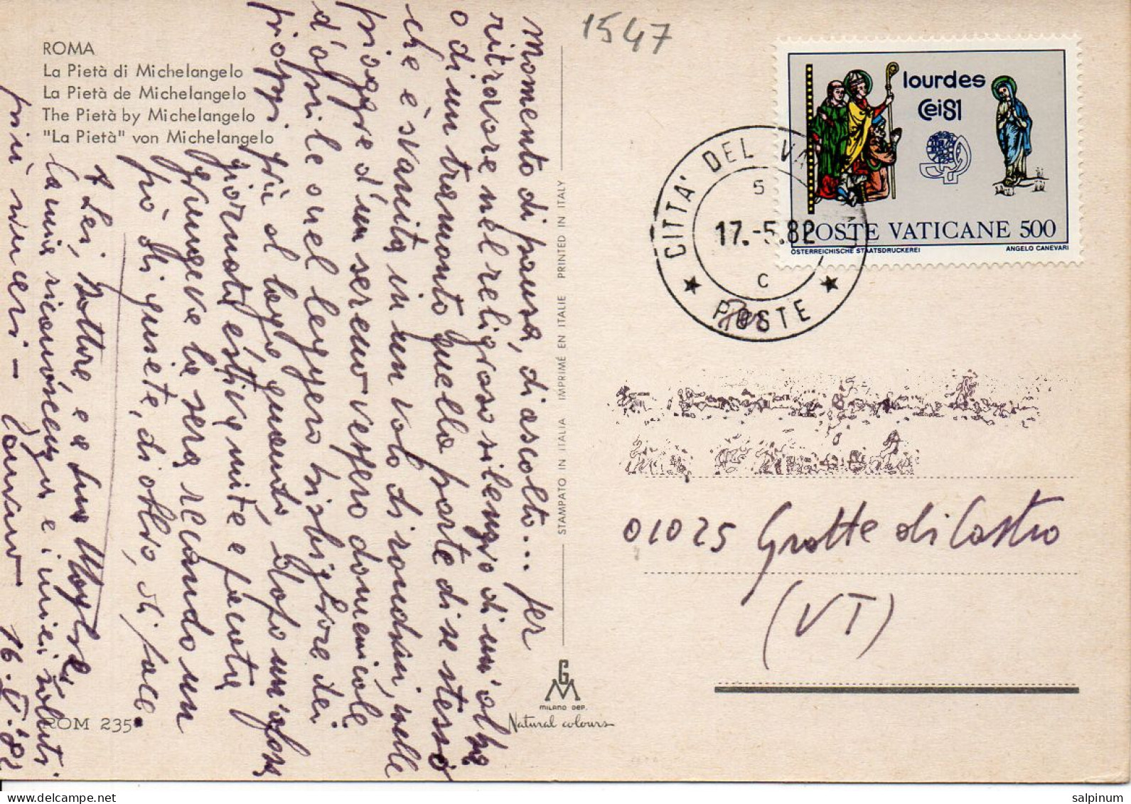 Philatelic Postcard With Stamps Sent From VATICAN CITY STATE To ITALY - Briefe U. Dokumente