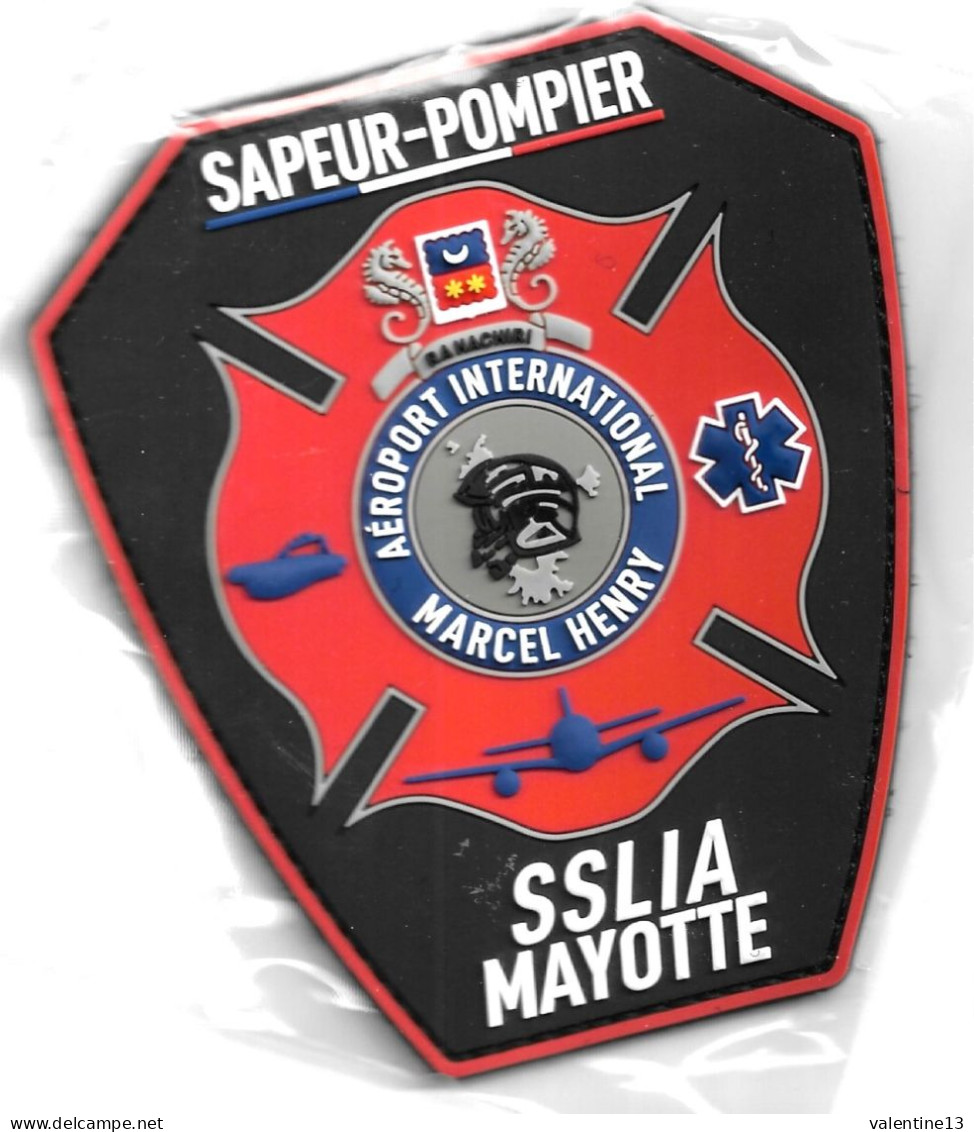 Ecusson PVC SAPEURS POMPIERS AEROPORT SSLIA MAYOTTE 976 - Pompieri