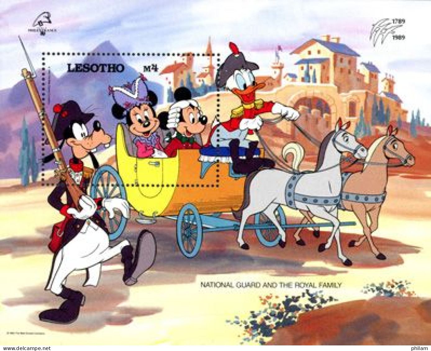 LESOTHO 1989 - Philexfrance - I  - Garde Nationale - Disney