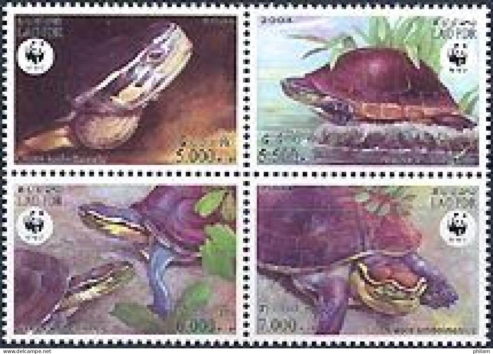 LAOS 2004 - W.W.F. Tortue De Malaysie  - 4 V. - Unused Stamps