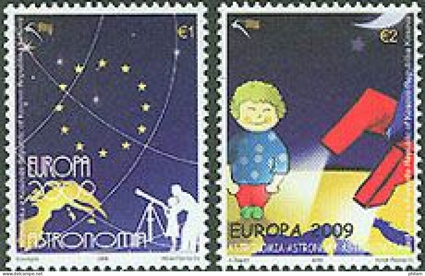 KOSOVO 2009 - Europa - L'astronomie - 2 Timbres Dentelés - 2009